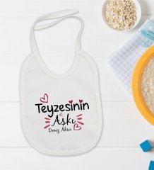 BK Kids Kişiye Özel Teyzesinin Aşkı Tasarımlı Bebek Mama Önlüğü - Model 1