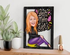 BK Gift Kişiye Özel Anneler Günü Karikatürlü 3D Ahşap Tablo, Anneye Hediye, Anneler Günü Hediyesi-4