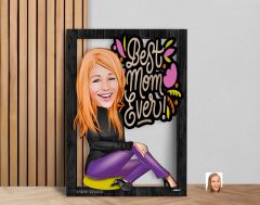 BK Gift Kişiye Özel Anneler Günü Karikatürlü 3D Ahşap Tablo, Anneye Hediye, Anneler Günü Hediyesi-4