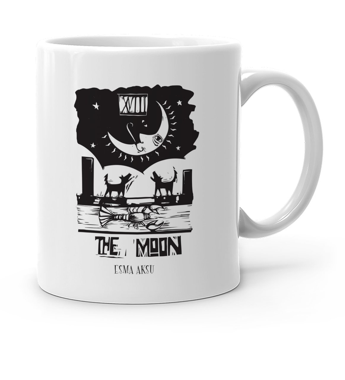 Kişiye Özel Tarot The Moon (Ay) Beyaz Kupa Bardak