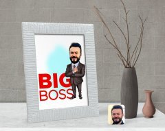 Kişiye Özel Erkek Big Boss Karikatürlü Dekoratif Çerçeve-2
