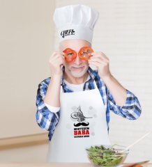 Kişiye Özel Muhteşem Baba Erkek Mutfak Önlüğü ve Aşçı Şapkası Seti