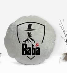 BK Gift Baba Godfather Tasarımlı Yuvarlak Dekoratif Kırlent Yastık-15