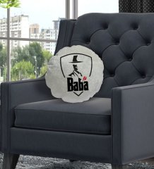 BK Gift Baba Godfather Tasarımlı Yuvarlak Dekoratif Kırlent Yastık-15