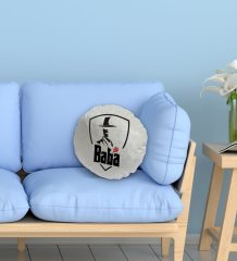 BK Gift Baba Godfather Tasarımlı Yuvarlak Dekoratif Kırlent Yastık-15