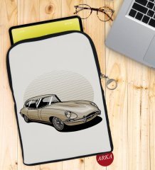 BK Gift Klasik Araç Tasarımlı Taşınabilir Koruyucu Tablet Kılıfı & Organizer Çanta - Siyah-8