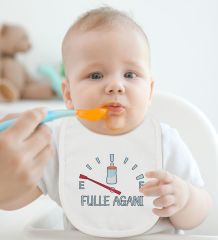 BK Kids Fulle Aganı Tasarımlı Beyaz Bebek Mama Önlüğü-1