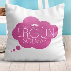 Kişiye Özel Dekoratif Beyaz Yastık (Babalar Günü Temalı) 9-E