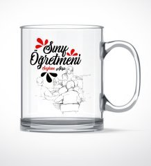 Kişiye Özel Sınıf Öğretmeni Cam Kupa Bardak - 1