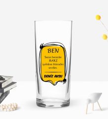 BK Gift Kişiye Özel İsimli DTF Rakı Sözleri Mottolu Rakı Bardağı-4, Arkadaşa Hediye, Sevgiliye Hediye