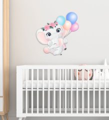 BK Gift Sevimli Fil Tasarımlı Çocuk Odası Ahşap Duvar Süsü-5