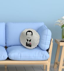 BK Gift Baba Godfather Tasarımlı Yuvarlak Dekoratif Kırlent Yastık-12
