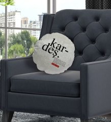 Kişiye Özel İsimli Kardeş Anlamlı Yuvarlak Dekoratif Kırlent Yastık-1