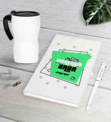 Kişiye Özel Mühendis Baba Beyaz Defter Kalem Termos Mug Seti-2
