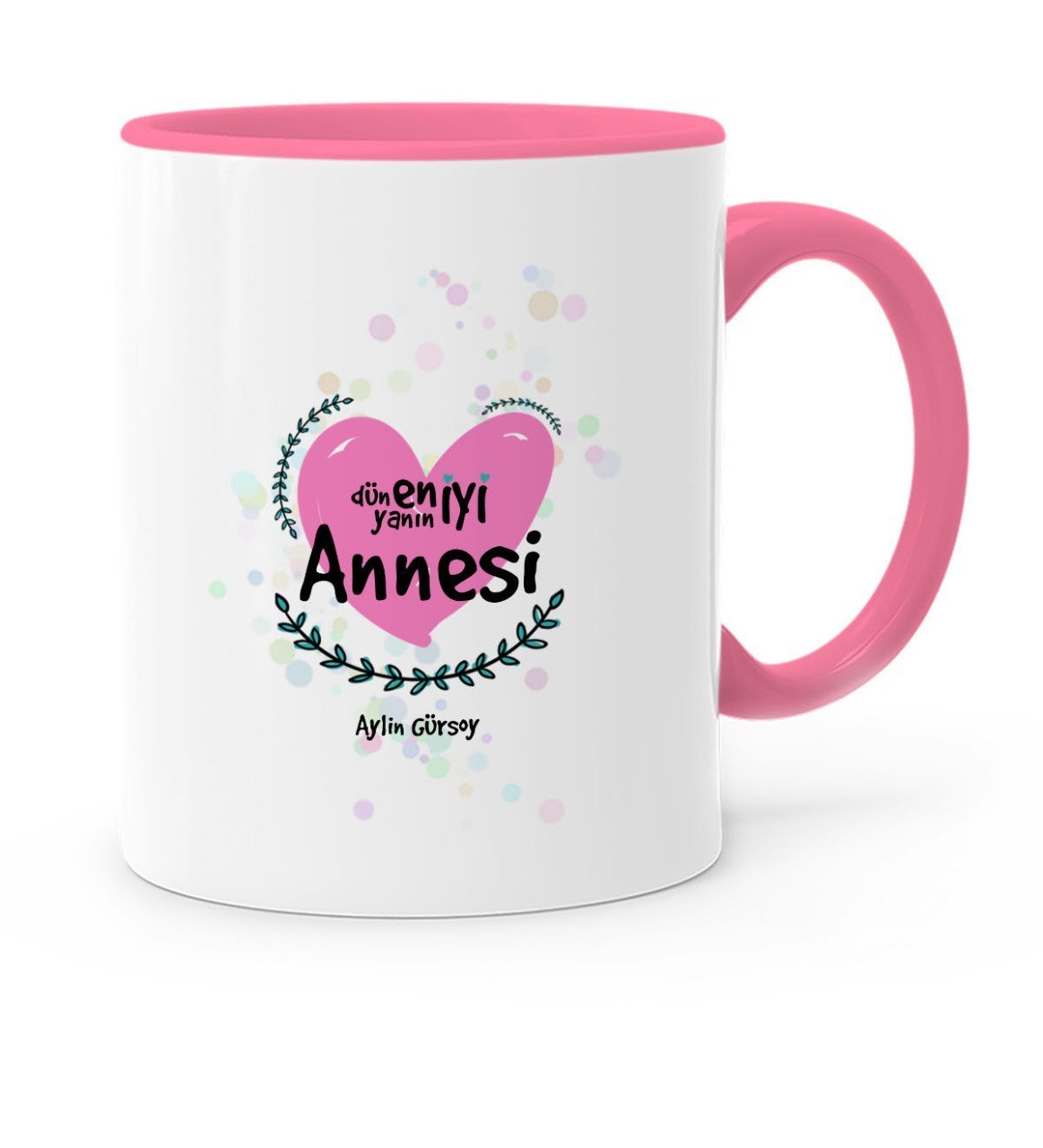 Kişiye Özel Dünyanın En İyi Annesi Pembe Kupa Bardak - 11