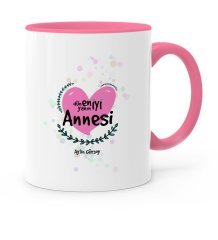 Kişiye Özel Dünyanın En İyi Annesi Pembe Kupa Bardak - 11