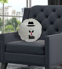 BK Gift Baba Godfather Tasarımlı Yuvarlak Dekoratif Kırlent Yastık-11