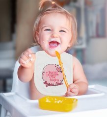 BK Kids Kişiye Özel Teyzem Bir Başka Tasarımlı Bebek Mama Önlüğü - Model 1