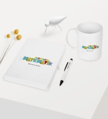 Kişiye Özel Matematik Öğretmeni Temalı Beyaz Defter Kalem Kupa Seti - 2