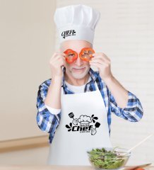 Kişiye Özel Master Chef Erkek Mutfak Önlüğü ve Aşçı Şapkası Seti-2