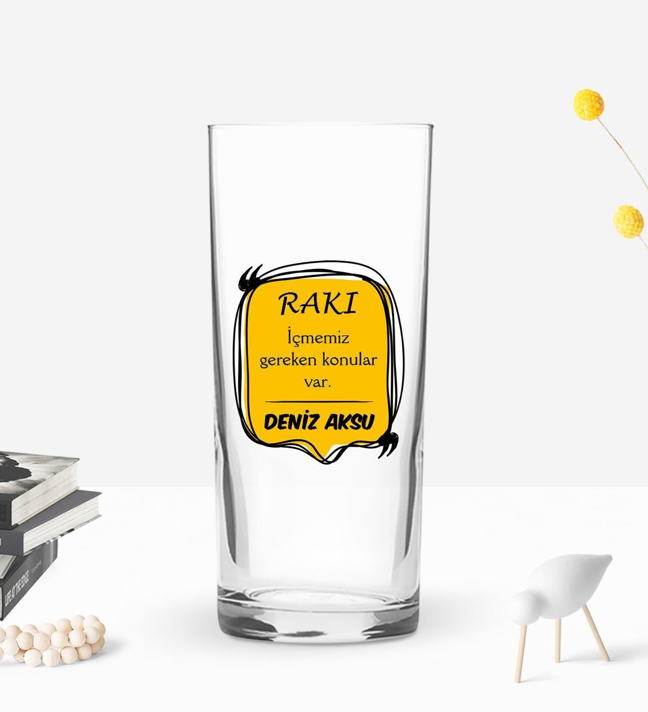 BK Gift Kişiye Özel İsimli DTF Rakı Sözleri Mottolu Rakı Bardağı-2, Arkadaşa Hediye, Sevgiliye Hediye