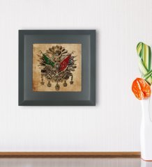 BK Gift Osmanlı Arması Tasarımlı Ahşap Çerçeveli Taş Duvar Dekoru-4