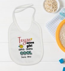 BK Kids Kişiye Özel Teyze Anne Gibi Tasarımlı Bebek Mama Önlüğü - Model 1