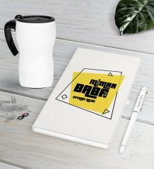 Kişiye Özel Mimar Baba Beyaz Defter Kalem Termos Mug Seti-2