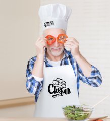 Kişiye Özel Master Chef Erkek Mutfak Önlüğü ve Aşçı Şapkası Seti-1
