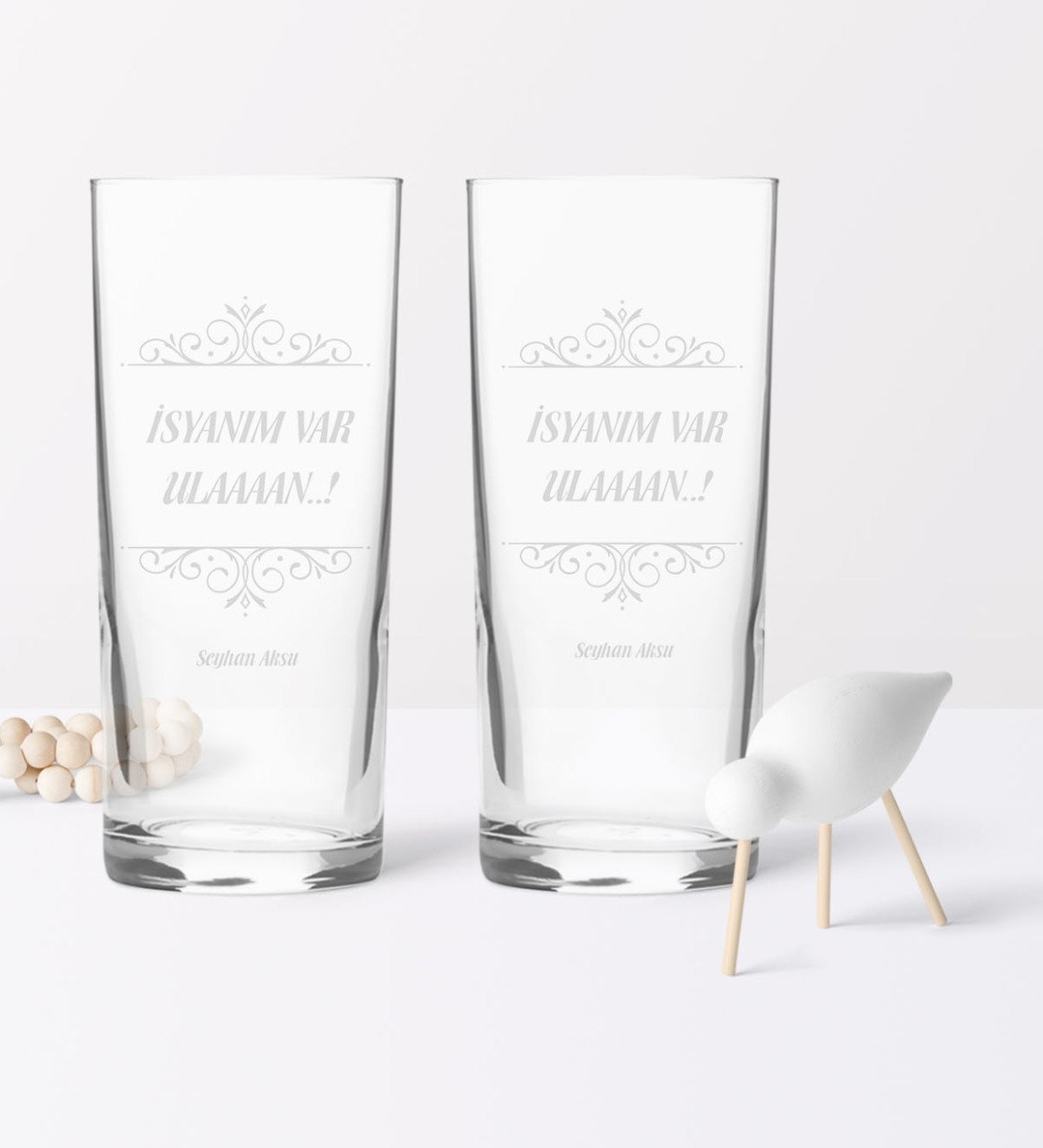 Kişiye Özel İkili İsyanım Var Ulan Rakı Bardağı Seti
