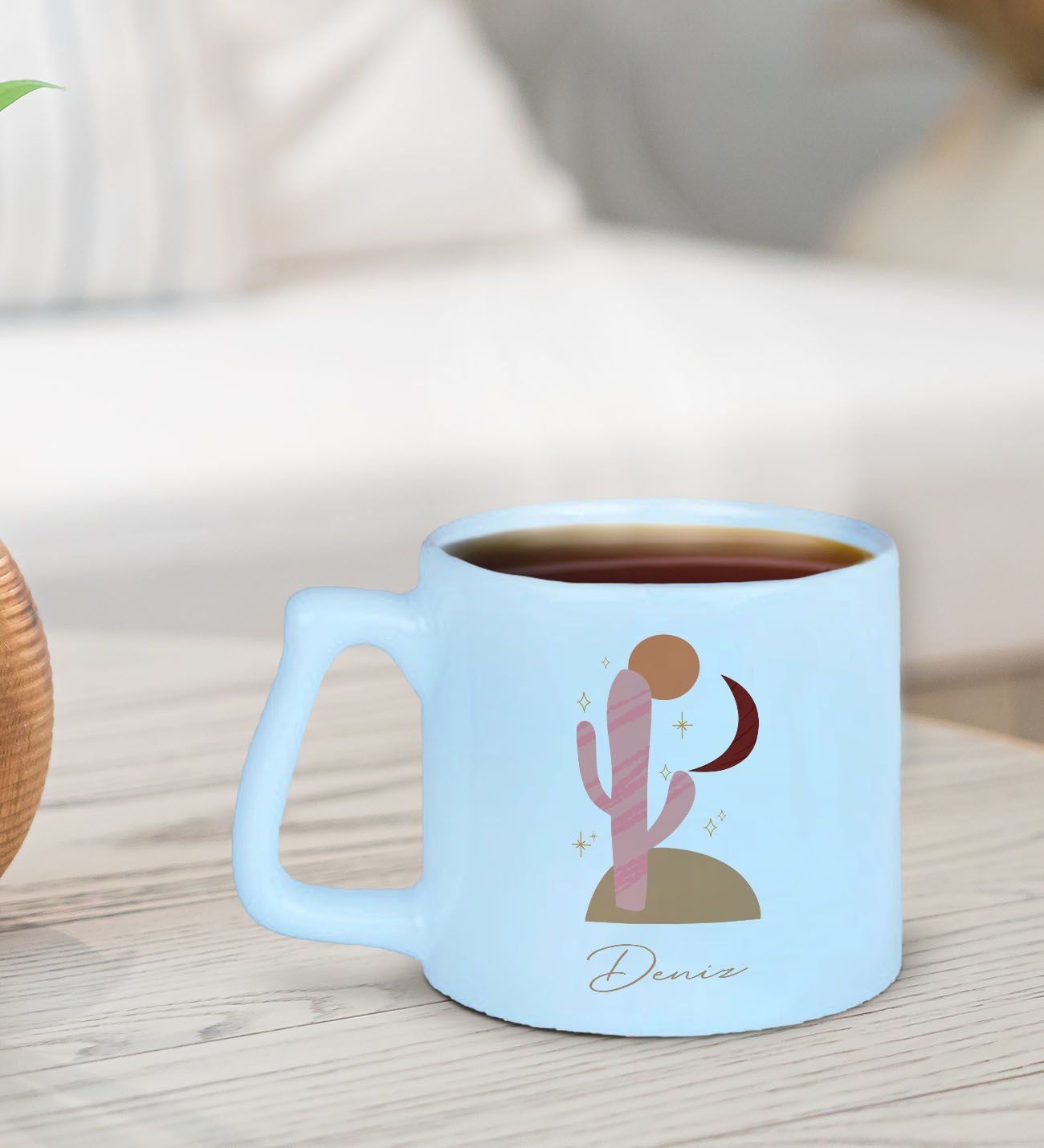 BK Gift Kişiye Özel İsimli Pastel Mavi Middle Kupa Bardak-12, Arkadaşa Hediye, Ev Hediyesi, Doğum Günü Hediyesi, Ofis Hediyesi