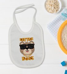 BK Kids Little Boss Tasarımlı Bebek Body Zıbın ve Mama Önlüğü Hediye Seti - Model 3