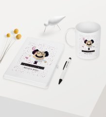 Kişiye Özel Kimya Öğretmeni Temalı Beyaz Defter Kalem Kupa Seti - 3