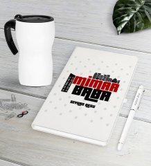 Kişiye Özel Mimar Baba Beyaz Defter Kalem Termos Mug Seti-1