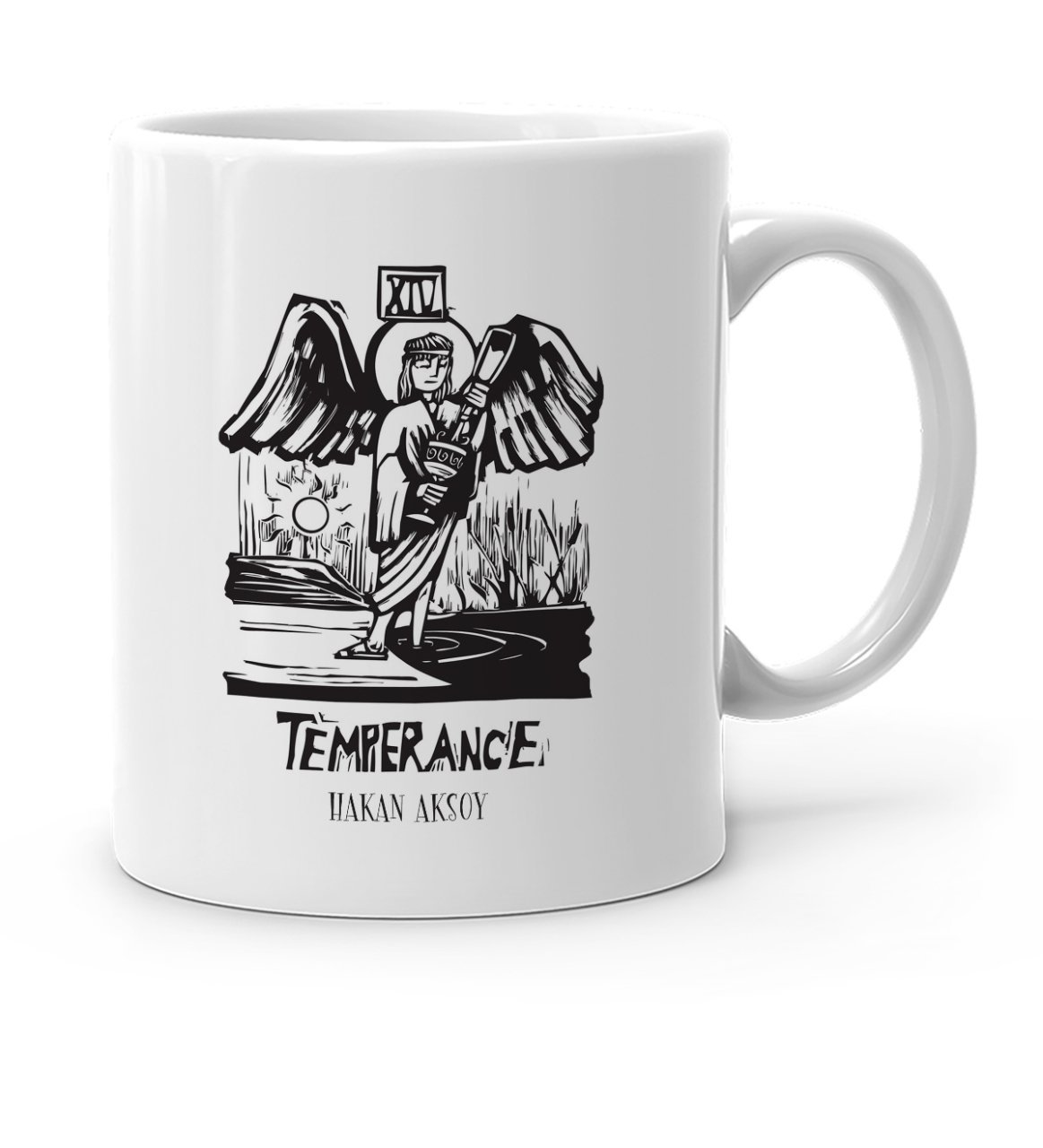 Kişiye Özel Tarot Temperance (Kader Çarkı) Beyaz Kupa Bardak