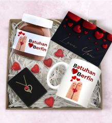BK Gift Sevgiliye Özel Hediye Seti-9, Sevgililer Günü Hediyesi, Yıl Dönümü Hediyesi, Nutella 400gr., Doğum Günü Hediyesi