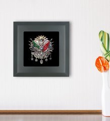 BK Gift Osmanlı Arması Tasarımlı Ahşap Çerçeveli Taş Duvar Dekoru-2