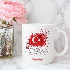 Kişiye Özel 23 Nisan Tasarımlı Beyaz Kupa Bardak - 10