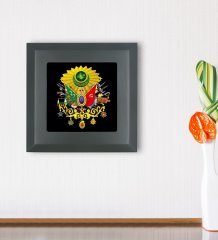 BK Gift Osmanlı Arması Tasarımlı Ahşap Çerçeveli Taş Duvar Dekoru-1