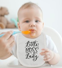 BK Kids Little Boss Lady Tasarımlı Bebek Body Zıbın ve Mama Önlüğü Hediye Seti - Model 1