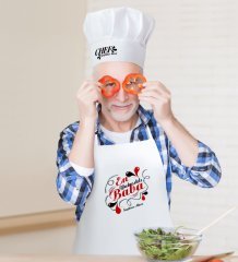 Kişiye Özel En Yakışıklı Baba Erkek Mutfak Önlüğü ve Aşçı Şapkası Seti