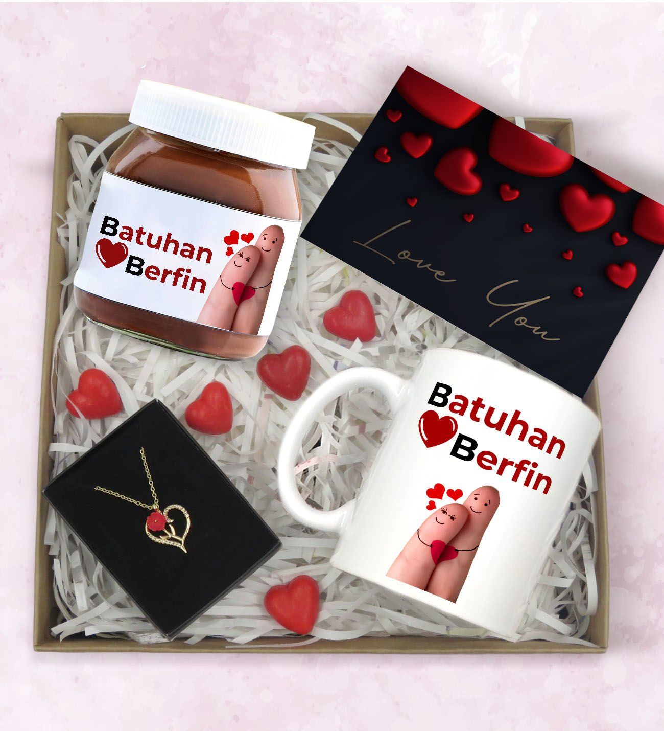 BK Gift Sevgiliye Özel Hediye Seti-7, Sevgililer Günü Hediyesi, Yıl Dönümü Hediyesi, Nutella 400gr., Doğum Günü Hediyesi