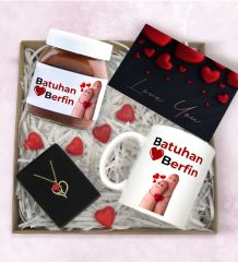 BK Gift Sevgiliye Özel Hediye Seti-7, Sevgililer Günü Hediyesi, Yıl Dönümü Hediyesi, Nutella 400gr., Doğum Günü Hediyesi
