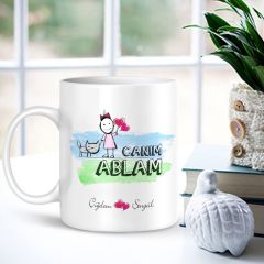 Kişiye Özel Canım Ablam Beyaz Kupa Bardak - 003