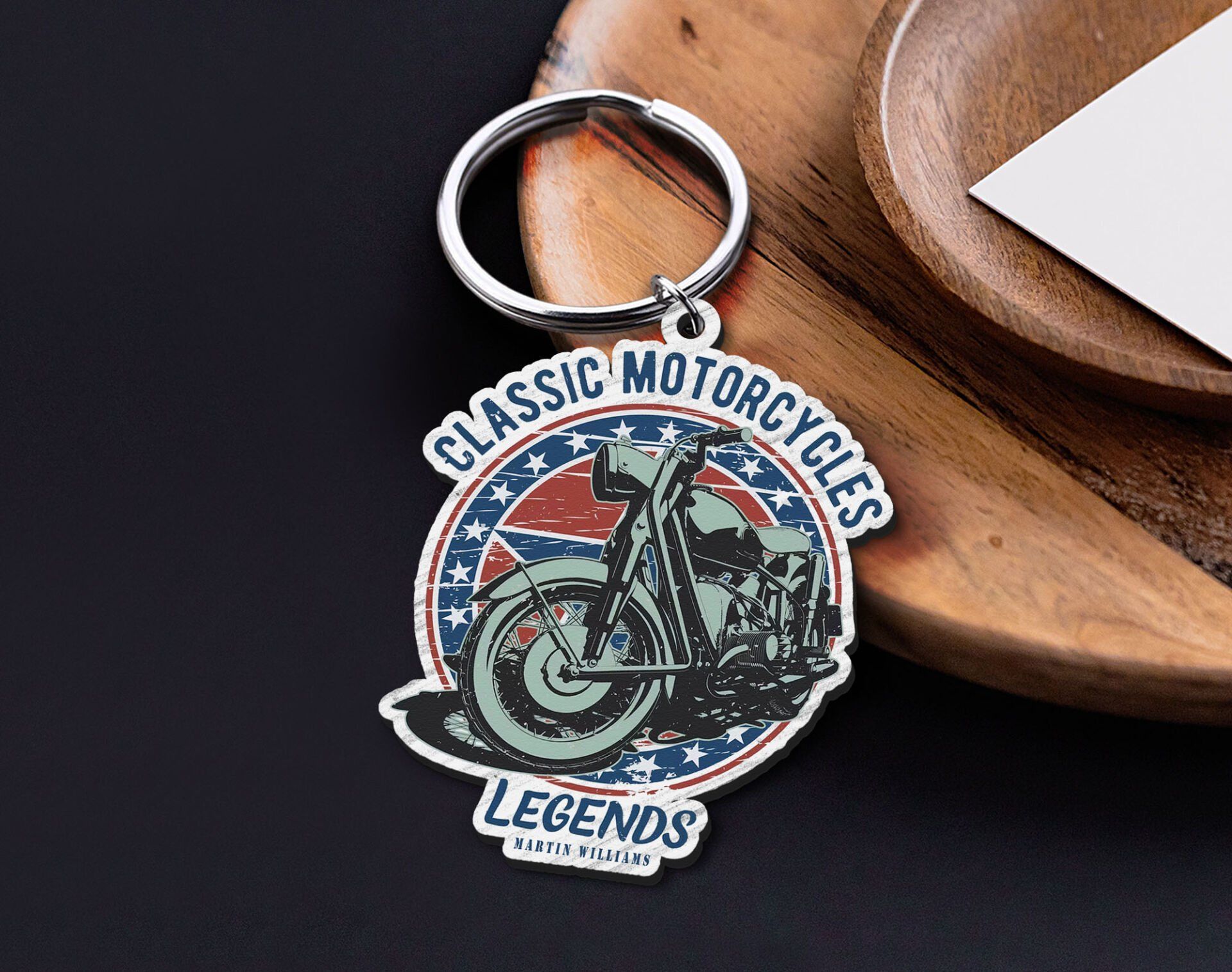 BK Gift Kişiye Özel Motorcu Temalı Ahşap Anahtarlık-18, Arkadaşa Hediye, Sevgiliye Hediye, Motorcuya Hediyeler