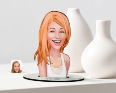 Kişiye Özel Kadın Karikatürlü Ahşap Biblo Model-37