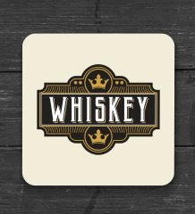 BK Gift Whiskey Tasarımlı Ahşap Bardak Altlığı ve 6’lı Granit Viski Taşı Hediye Seti - Model 4