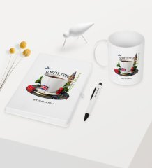 Kişiye Özel İngilizce Öğretmeni Temalı Beyaz Defter Kalem Kupa Seti - 8
