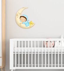 BK Gift Sevimli Çocuk Tasarımlı Çocuk Odası Ahşap Duvar Süsü-1
