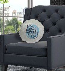 BK Gift True Love Story Tasarımlı Yuvarlak Dekoratif Kırlent Yastık-1